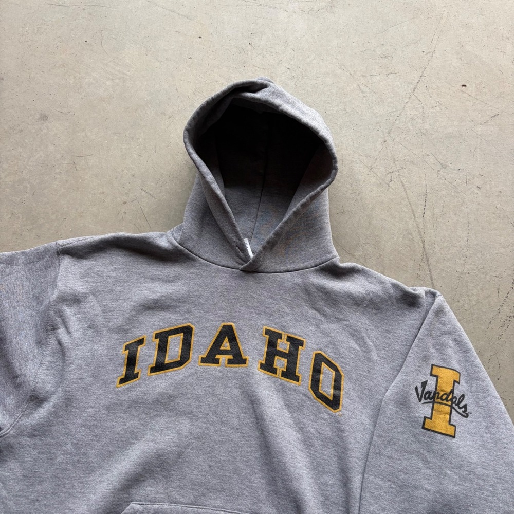 Vintage Russell Athletic Idaho Vandals Hoodie Grey Sweatshirt Mens Large